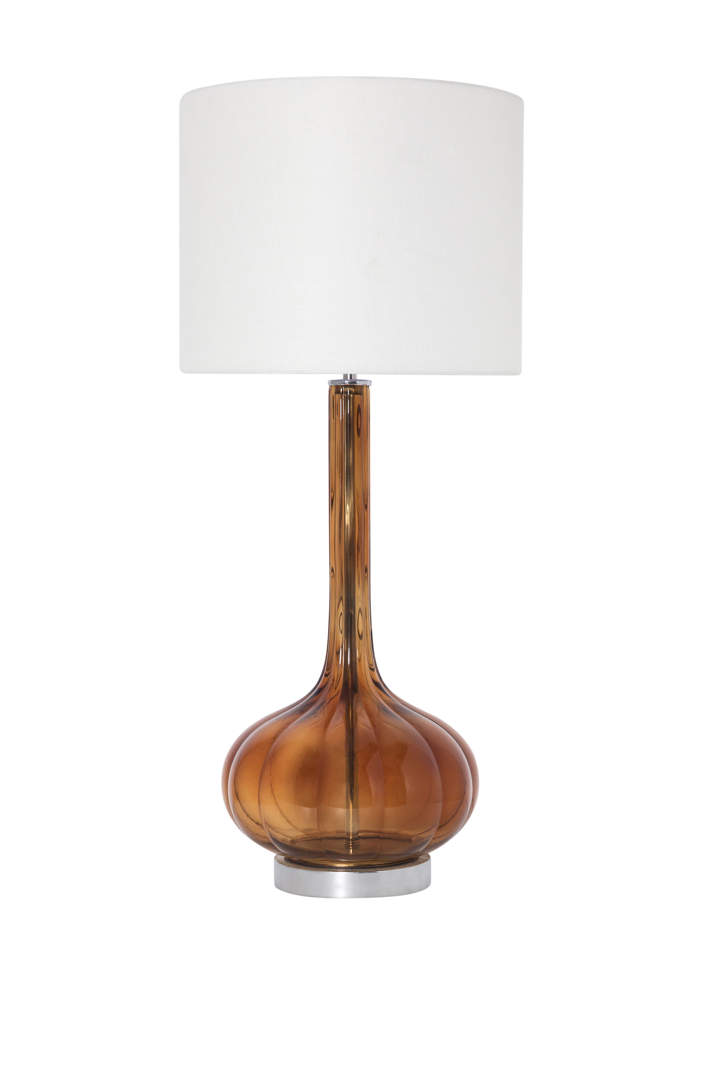 Smoked glass table lamp